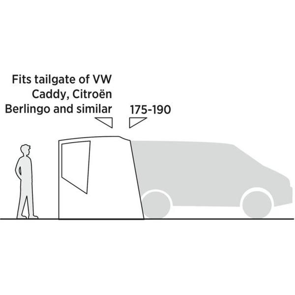 Easy Camp Heckzelt Krossbu Mini (grau, für Mini-Vans, Modell 2025)